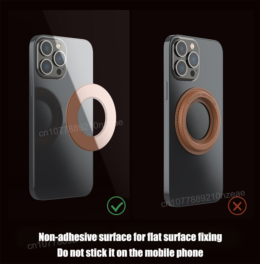 Luxury Leather Magnetic Ring Holder For iPhone 14 13 12 Magnet Wall Mobile Phone Holder Magnetic Car Phone Stand