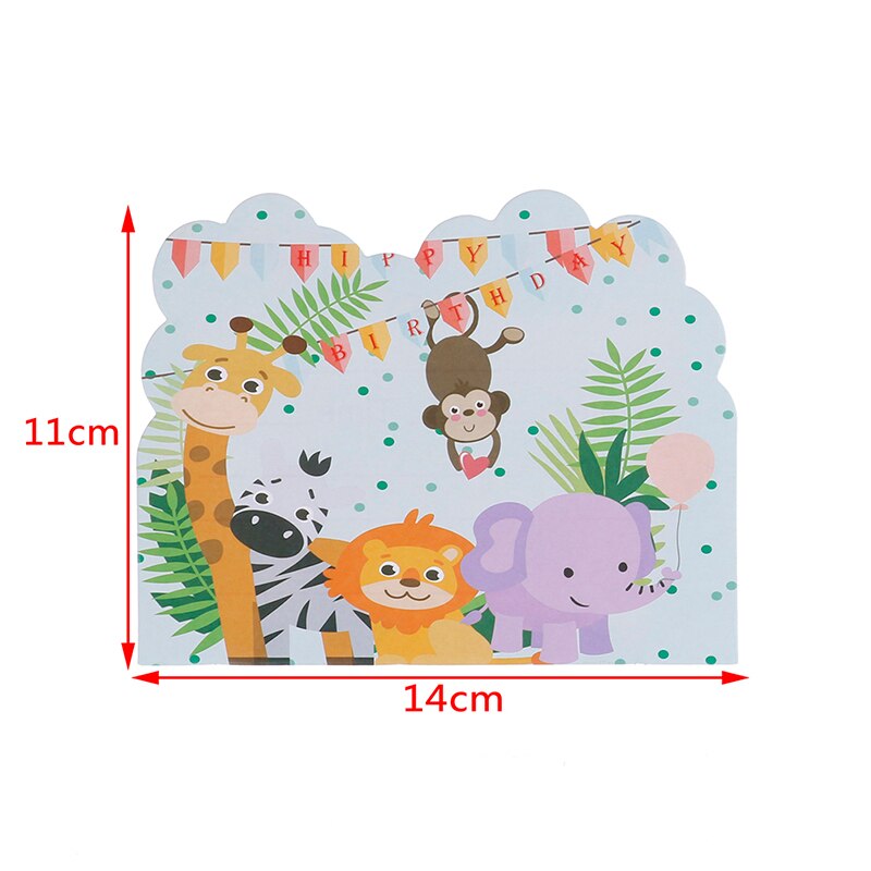 10pcs/set Safari theme invitations cards kids birthday wedding party invitations