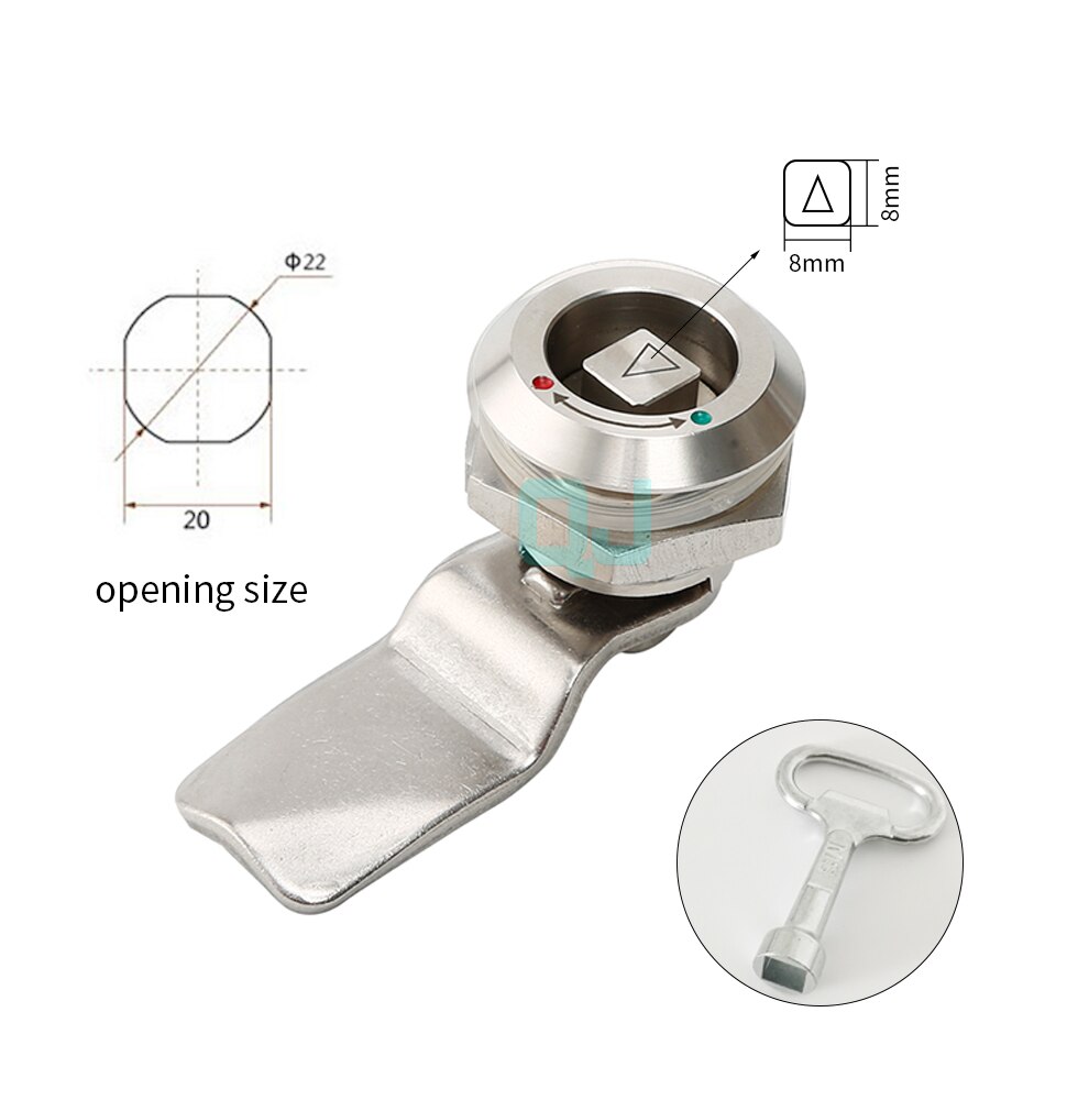 1set 22mm installation Power distribution cabinet lock panel lock 304 stainless steel lock, cam cabinet lock,, tin box,: four angle with mark