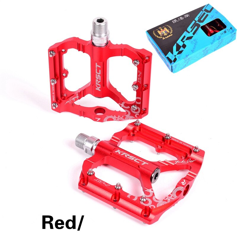 KRSEC XT-1 Mtb bicycle pedals aluminum alloy 6061 CNC seal lubrication Palin bearing road bike pedal bicycle accessorieori: XT-1 red