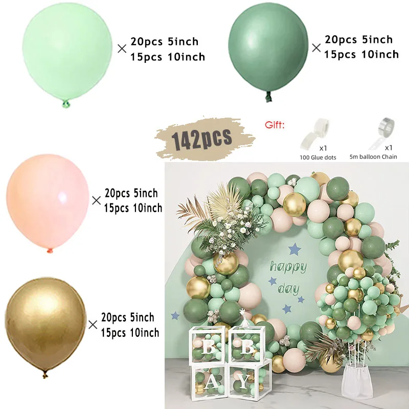 Jungle Safari fête d'anniversaire Animal ballon guirlande arc Kit cerf motif enfant garçon bébé douche décoration Latex ballons fournitures: iridescent