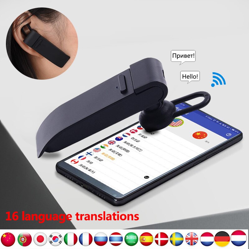 PK-1 intelligent Bluetooth headset real-time voice translation headset instant translation Free translation in 33 languages