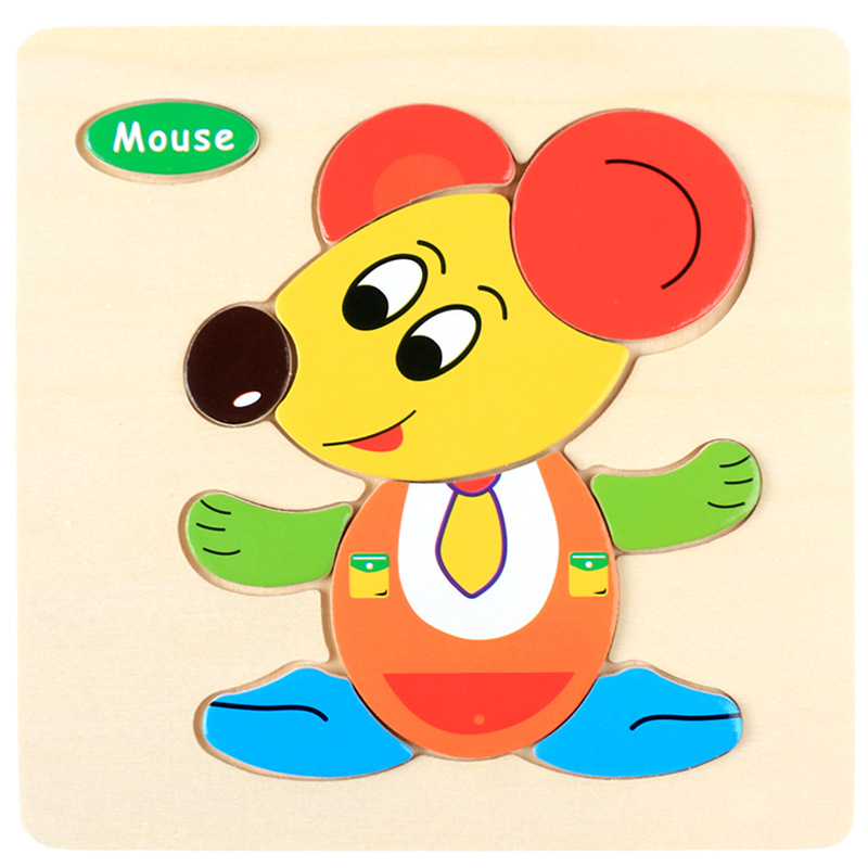 Baby Spielzeug Holz 3D Puzzle Nette Cartoon Tier Intelligenz Kinder Pädagogisches Spielzeug Kinder Tangram Formen Jigsaw