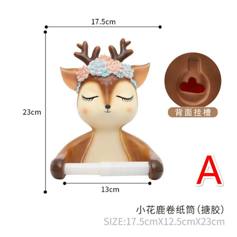 Punch-free Cartoon Animal Home Roll Paper Box Roll Holder Decoration Roll Paper Tube Toilet Tissue Box Wall Hanging: A