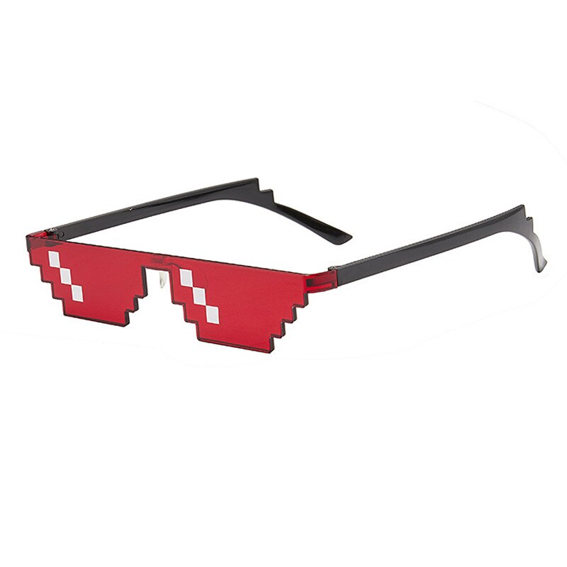 8 bits Thug vida gafas de sol pixelada hombres mujeres gafas de sol de mosaico UV400 gafas Vintage Unisex gafas de juguete: D