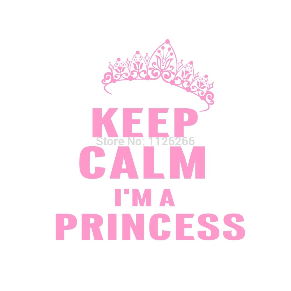 Keep Calm I am a Princess with Crown Wall Decals Quote Baby Room Vinyl Sticker Girls Bedroom Decor