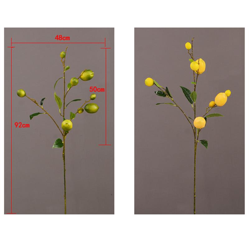 Artificial Lemon Branch Decorative Lifelike Faux Lemon Fruit Decor For Household Party Office Artificial Plants Accessories