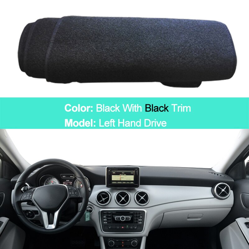 Car Dashboard Cover DashMat For Mercedes Benz GLA X156 GLA180 GLA200 GLA220 GLA250 220 220d AMG: LHD Black
