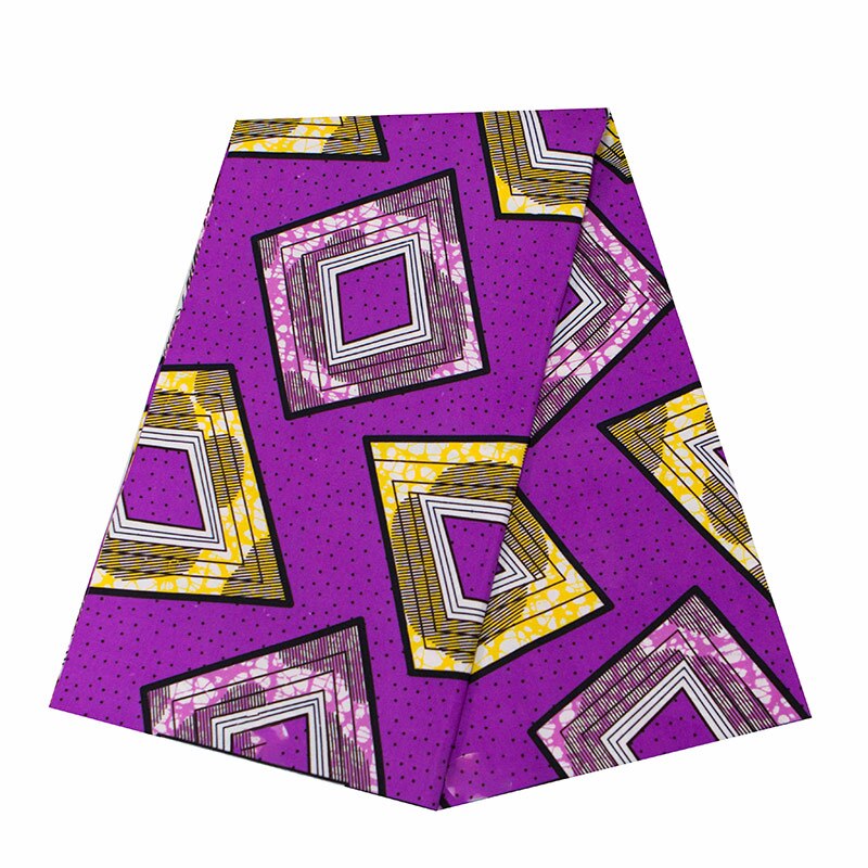 Tecidos geométricos de poliéster roxo para vestido africano, novo design em tecido com cera africana, estampa geométrica de ankara, panha, cera real, tecido roxo para vestido africano 2020: 3 metros