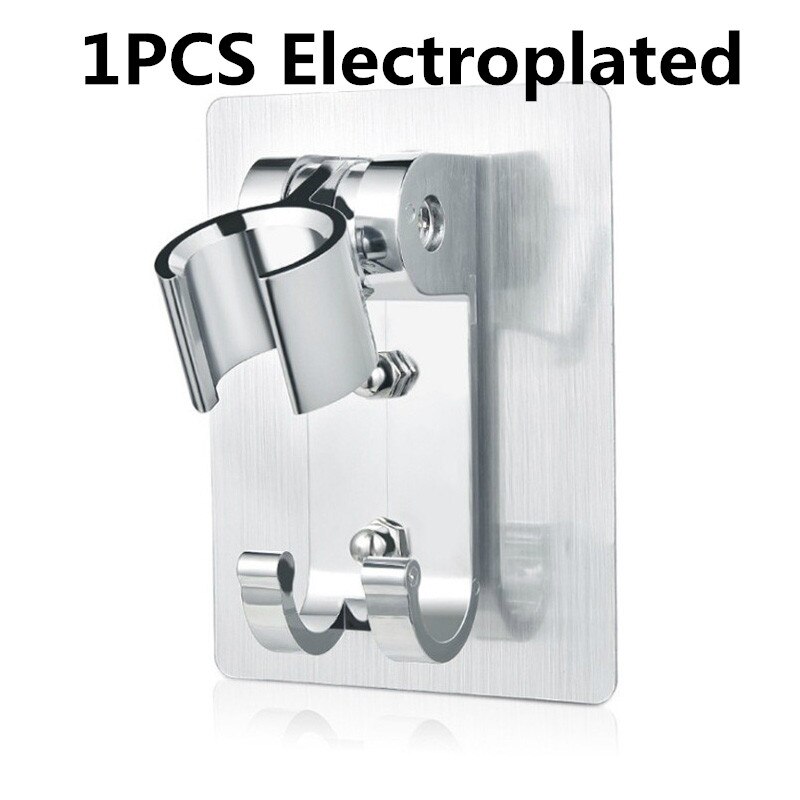 Shower Mounting Stand-Bracket-Holder Shower-Head-Fitting Mounted Bathroom-Accessories Hand-Held Nozzle Self-Adhesive Hooks Parts: 1PCS Electroplated