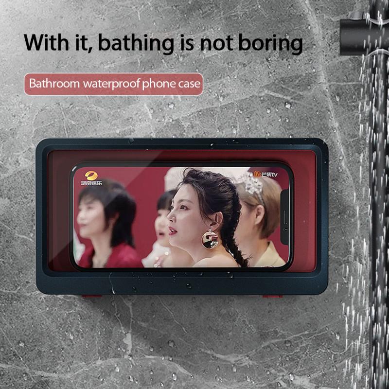 Douyin Bathroom Waterproof Mobile Phone Case Anti-fog Wall Hanging Punch-free Sealed Touch Screen Protective Cover Shower Supply