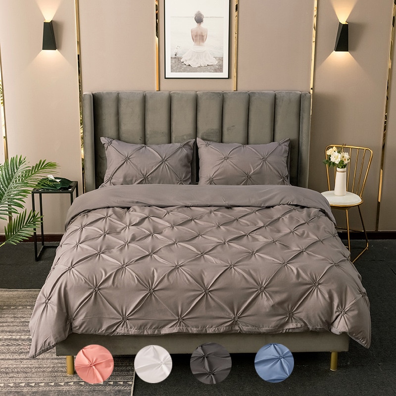 Luxe Bed Set Dekbed Beddengoed Sets Grijs Koning Dekbedovertrek Set Thuis Texile Geen Vel