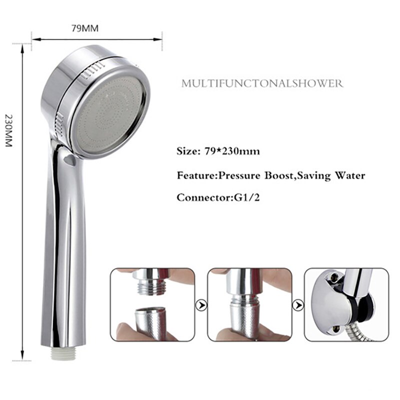 Zhang Ji Patented Efficient High Pressure Shower Head Water Saving Massage Nozzle Rainfall Bathroom Handheld Shower Head
