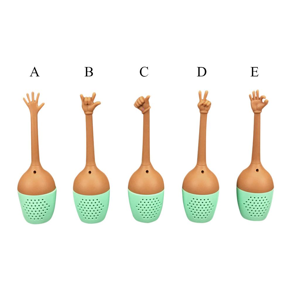 Grappig Hand Gebaren Thee-ei Zwarte Thee Zeef Fda Siliconen Loose Leaf Herbal Spice Houder Thee Brouwen Gereedschap
