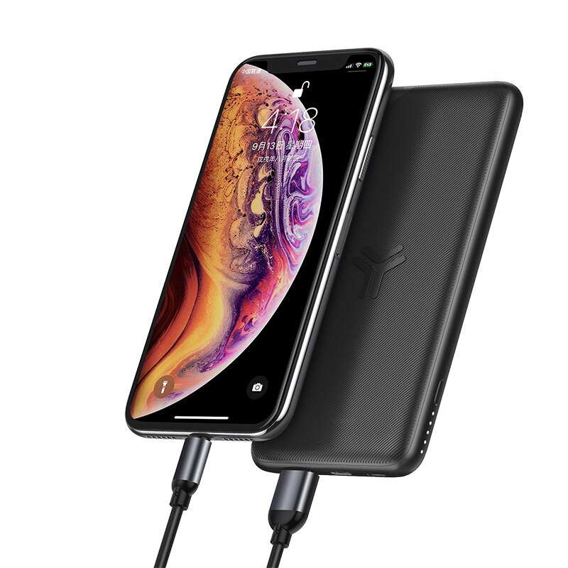 Baseus 10000Mah Qi Draadloze Oplader Power Bank Snel Opladen 3.0 Pd Powerbank Voor Iphone Xiaomi 10000 Draagbare Externe Batterij: Black