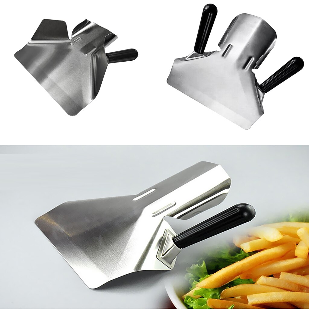 Pá de batatas fritas de chips de aço inoxidável, 2 tipos