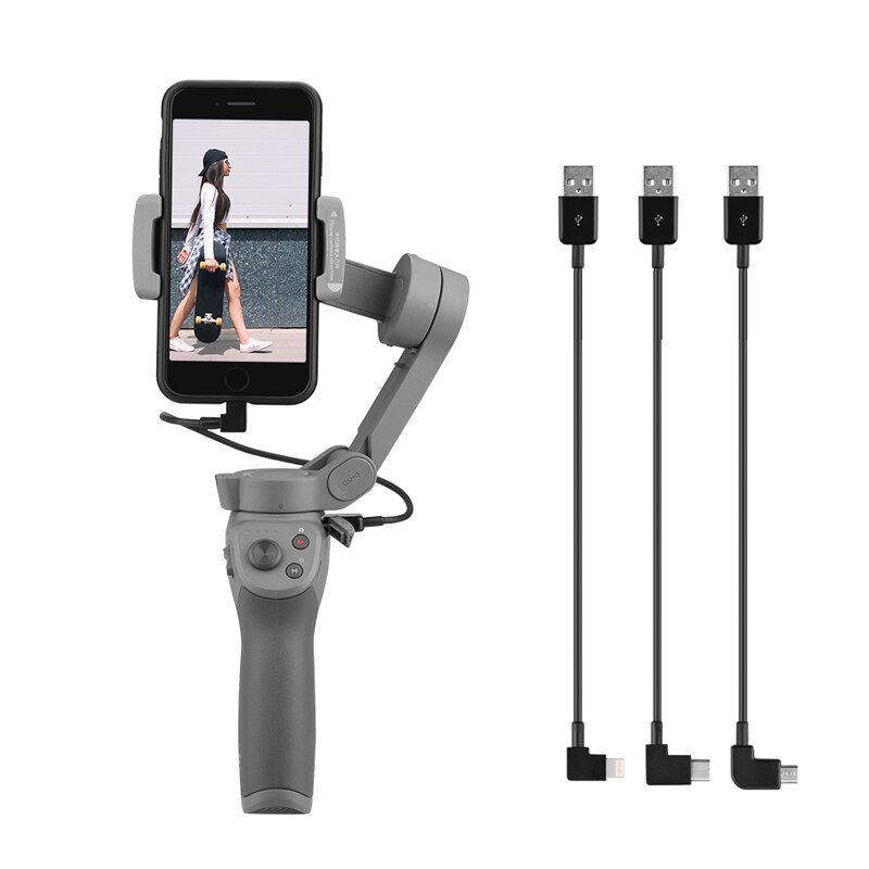 Handheld Gimbal Stabilizer Charging Cable For DJI OSMO Mobile 2 3 4 31CM USB Elbow Charger Date Cable Connect Wire Accessories