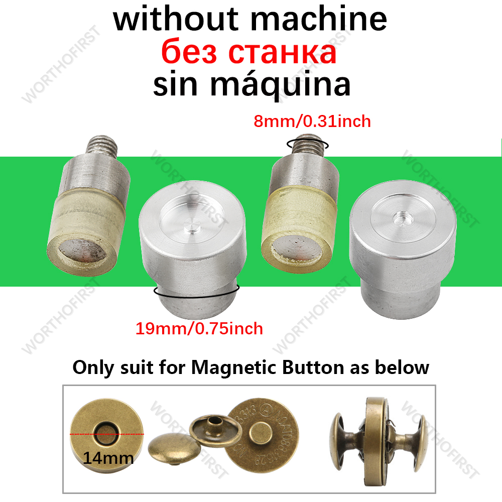 Hand Punch Press Machine Metal Mold For Snap Buttons Double Cap Rivets Eyelet Grommet Tools Dies Leathercraft Sewing Accessorie