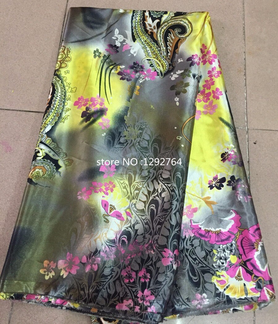 ! Tela de seda satinada africana, tejido de seda pura Charmeuse para coser 5 yardas/lote. TS5308, precio al por mayor: color 2