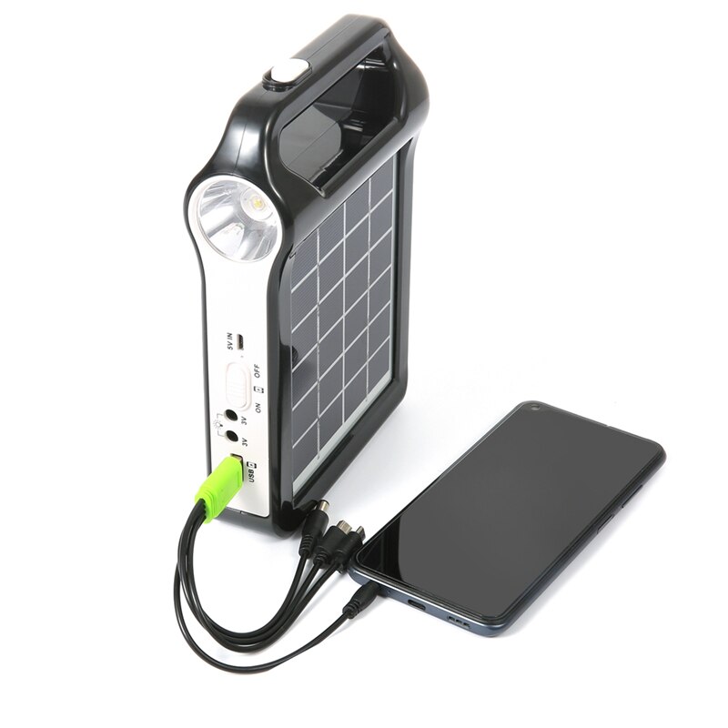 Generador Solar portátil para exteriores, sistema de energía Solar recargable de 6V con linterna, fuente de alimentación de emergencia para iluminación y Camping