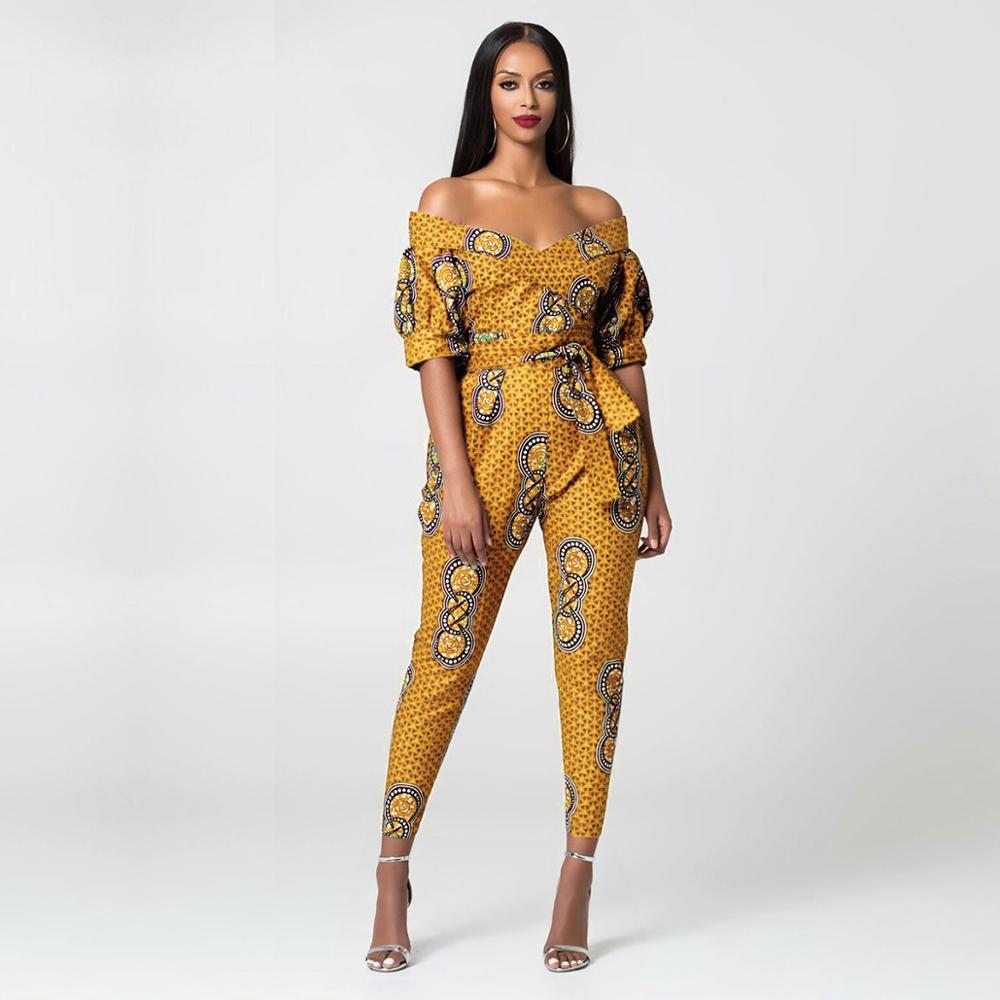 African Women's Jumpsuits Dashiki Print Ankara Outfit For Ladies Groom Pants Africa Clothing