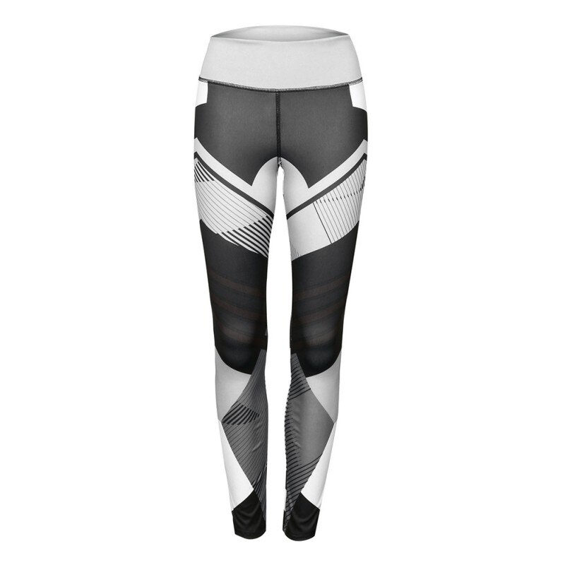 Pantalones deportivos para mujer, ropa deportiva de entrenamiento en negro y dibujo en blanco