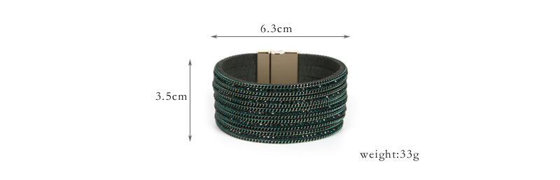 Bracciale da donna in stile bohémien esagerato con polsini magnetici con strass multistrato retrò gioielli da donna