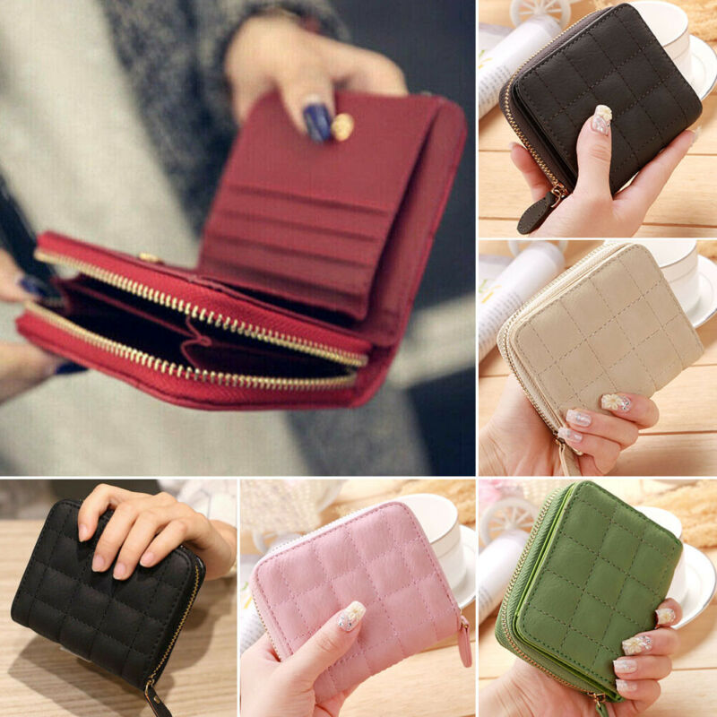 Women Ladies Wallet Leather Zip Coin Women Ladies Wallet Leather Zip Coin Purse Casual Handbag Small Mini Card Holder