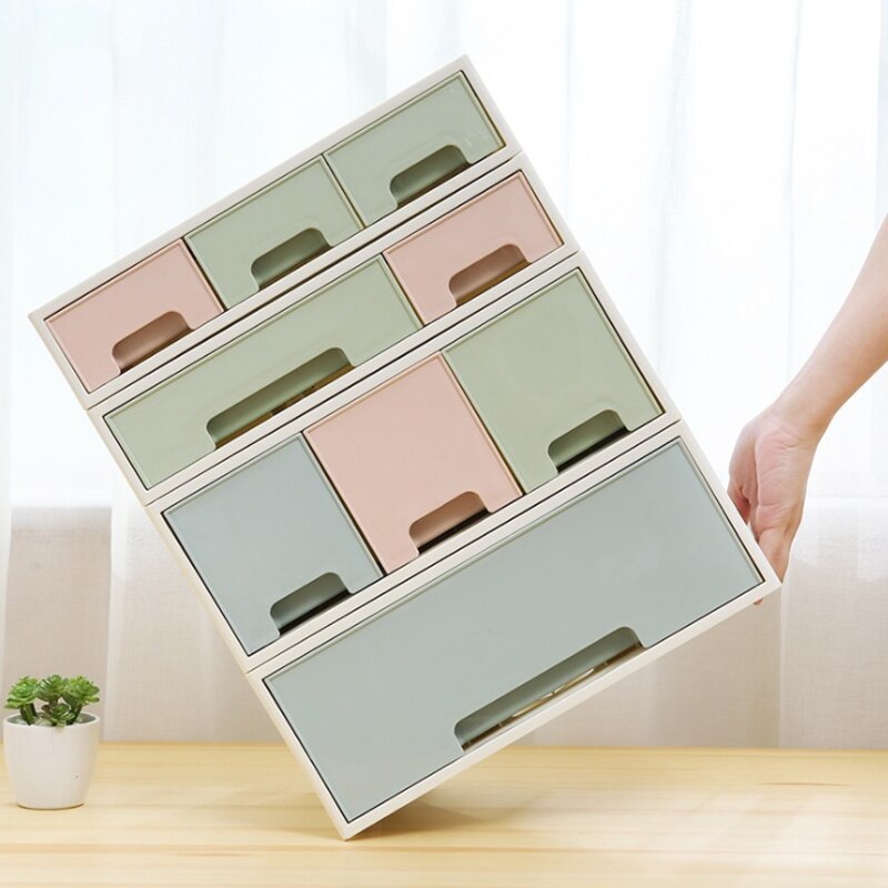 Syth skrivebord blank plast kosmetikk arrangør sminke oppbevaringsbokser søppel plast kosmetikk oppbevaringsboks mangfoldig kosmetisk arrangør