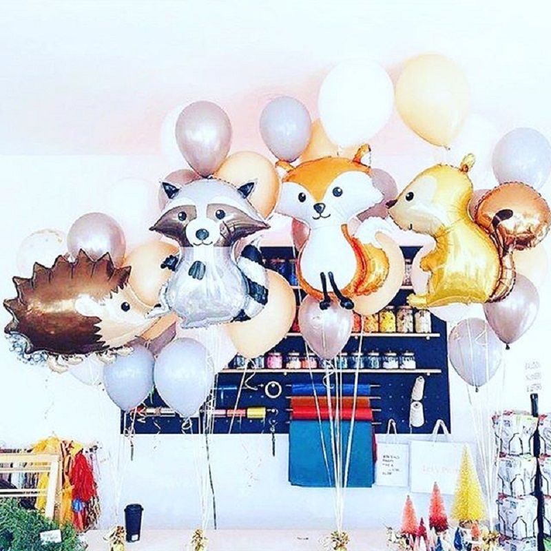 Egel Wasbeer Vos Eekhoorn Folie Ballonnen Ballen Woodland Dieren Thema Baby Shower Verjaardagsfeestje Decoraties Kids