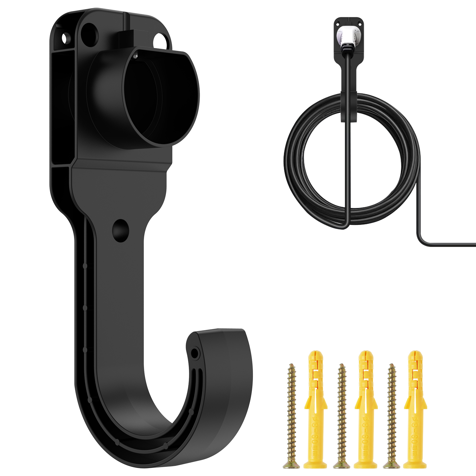 Halterung für Elektroauto-Ladekabel mit Haken, Typ 2, Ladekabel, Ladestecker, zusätzliche Schutzhalterung, robust und langlebig