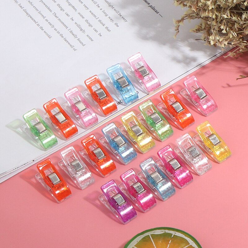 20pcs Plastic Edging Clip Plastic Small Clip Sewing Positioning Clip Sewing Tool Accessory DIY Crafts Mixed Color