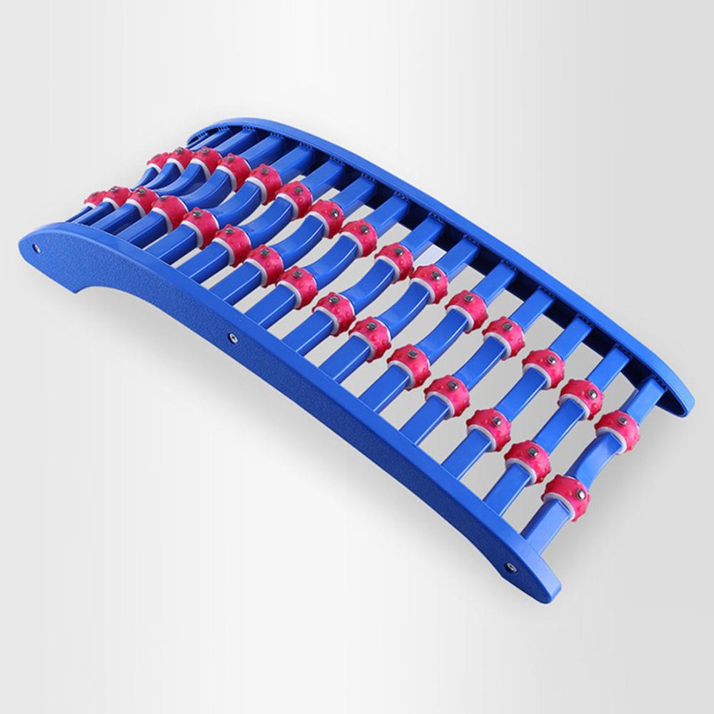 Back Stretcher Lumbar Support Device with Magnetic Rolling Wheels for Upper and Lower Back Massage: Default Title