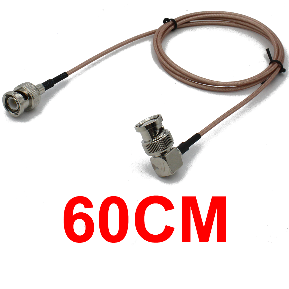 RG316 Cable Q9 BNC Male Right Angle to BNC Male Plug Connector Adapter for Video Camera SDI Camcorder HD-SDI/3G-SDI/4K/8K: Silver / 1P