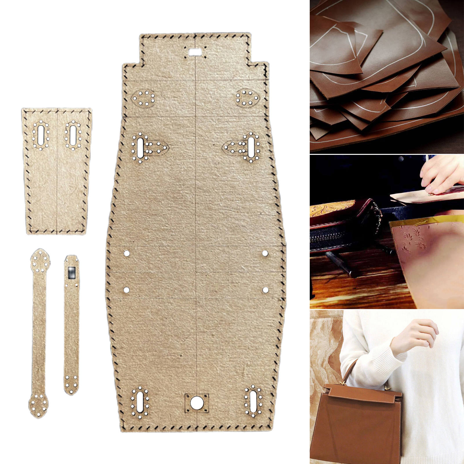 DIY leather craft Mini bag Small bag Handbag Pendant sewing pattern template