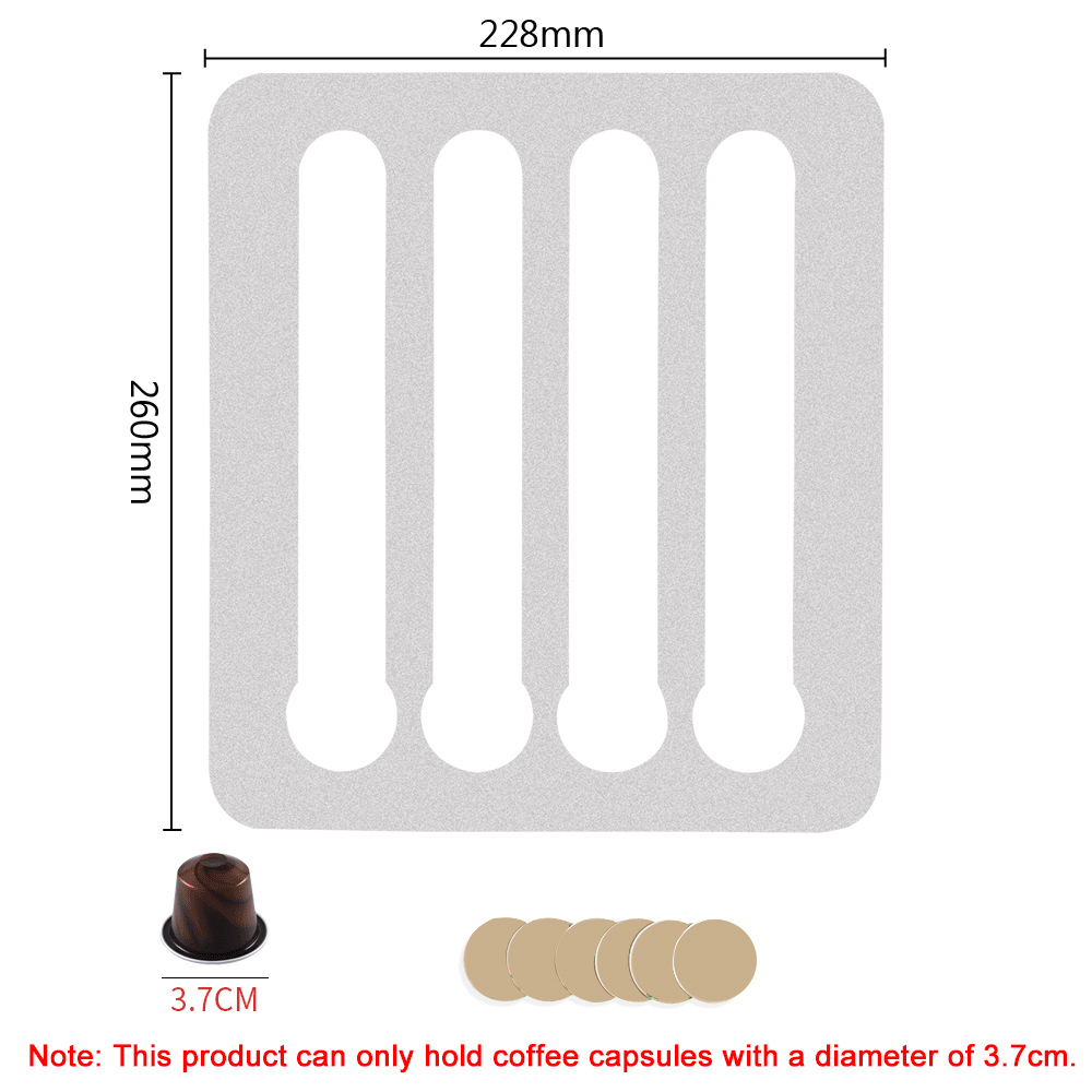 Hoomin Opslag Planken Nespresso Capsule Houder Stand Voor Kasten Muur Glazen Deuren Aluminium Koffie Pod Rack 24 Cups