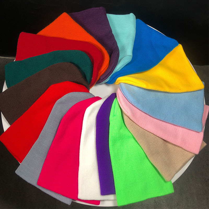 Otoño e Invierno clásica hombres y mujeres con el mismo color fluorescente línea cap tejido sombrero lana hip hop sombrero
