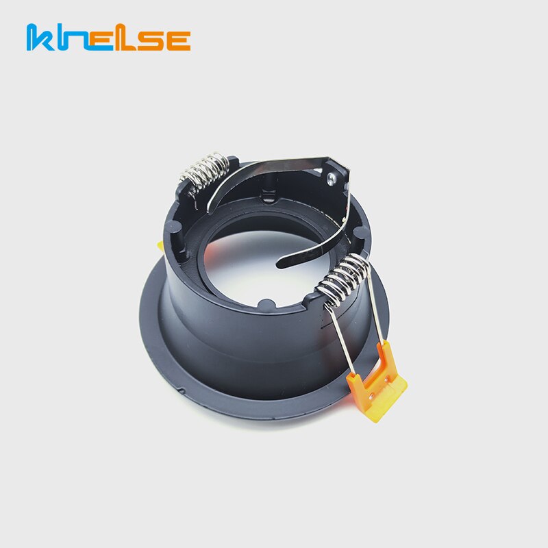 Rund  gu10 innfelt downlight erstatningssett svart  mr16 monteringsmontering takspot lys ramme  gu5.3 lampeholder