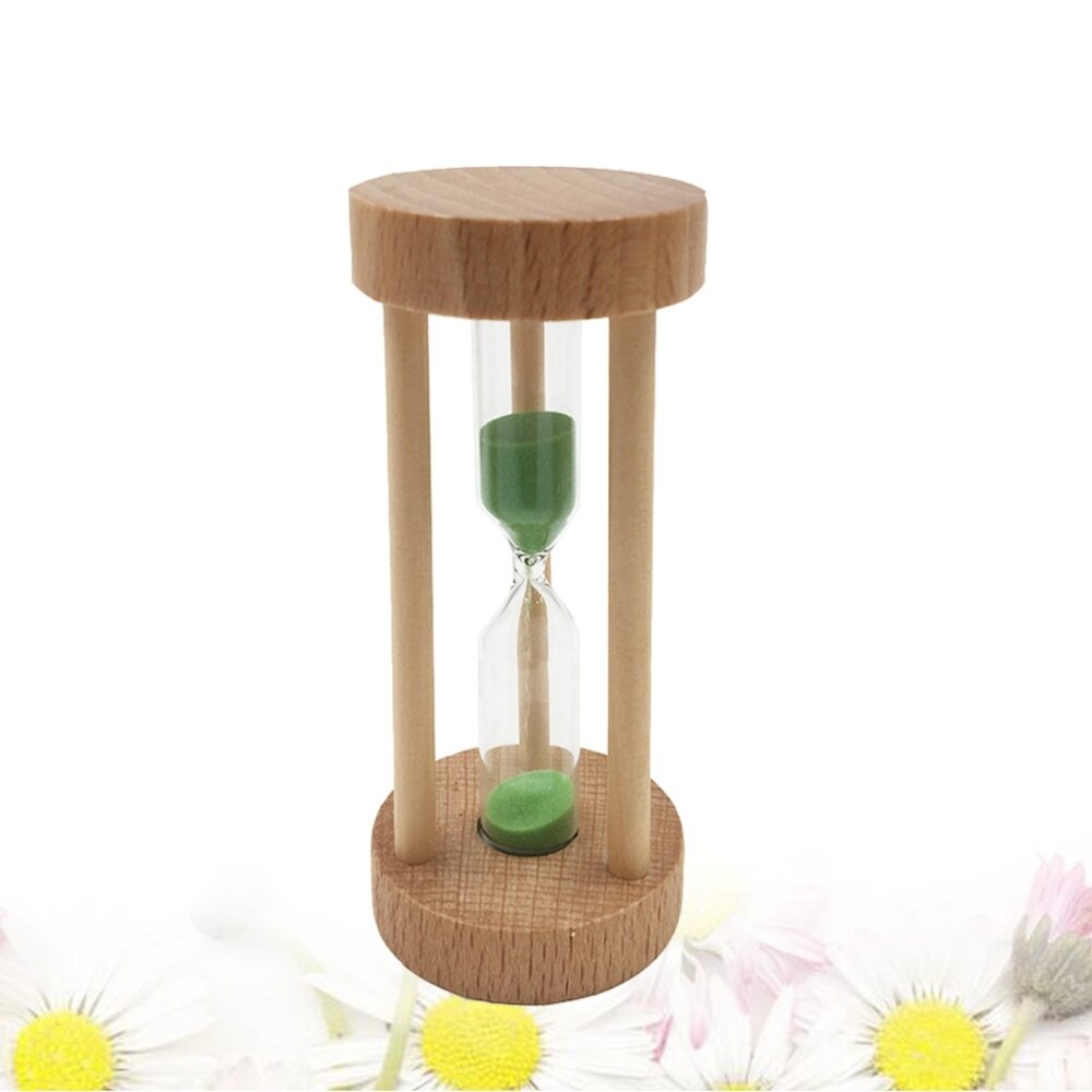 3 Min Wooden Sandglass Hourglass Orange Sand Timer Clock Table Desktop Decoration