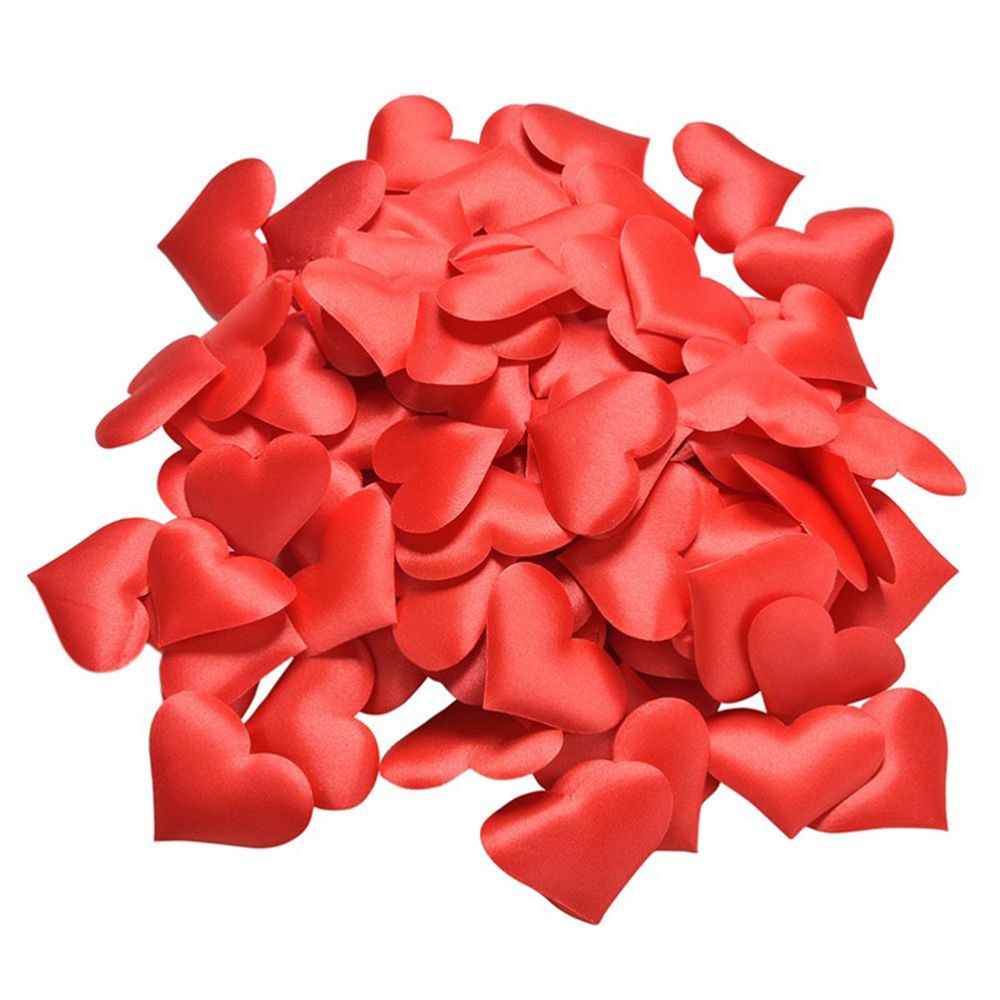 100pc tredimensionelle fersken hjerte blomster konfetti svamp hånd kaste blomster fest bryllup centerpieces romantisk deco ægteskab: Rød / S