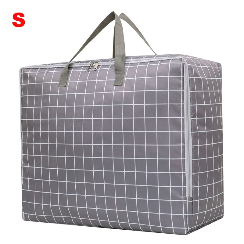 Bolsa de equipaje impermeable, plegable, lavable a máquina, bolsas de almacenamiento de ropa de viaje con cremallera, bolso grande de viaje, bolsa de lona de portátil: Gray S