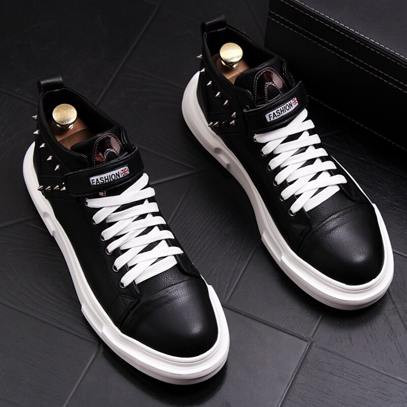 Stephoes Neue Männer hoch oben lässig Schuhe Frühling Herbst Metall Nieten Freizeit Stiefeletten Hüfte hüpfen Turnschuhe Zapatos hombre