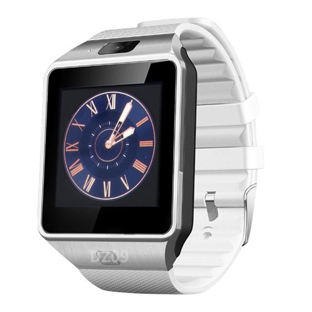Montre intelligente Dz09 or argent Smartwatch montres pour Android et ios caméra montre: white