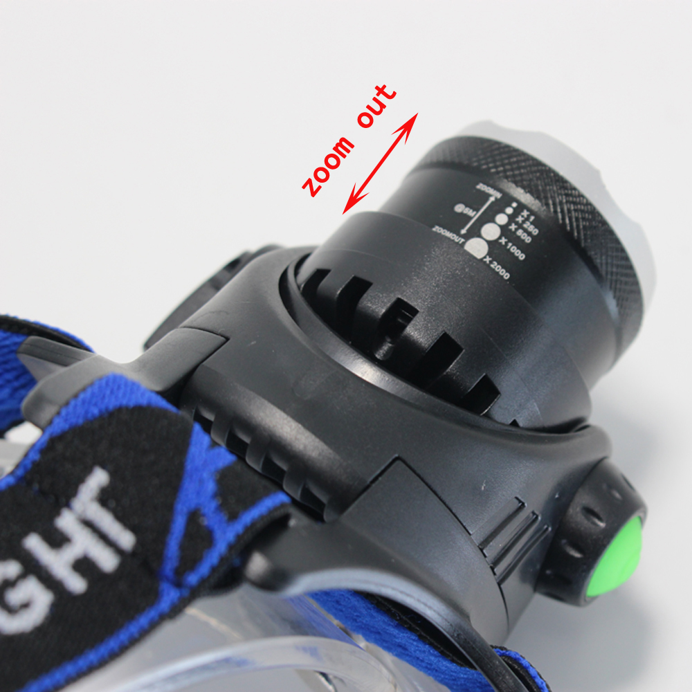 5000LM LED lampe frontale T6/L2 3 modes lampe Zoomable lampe étanche tête torche lampe de poche utilisation 18650 camping pêche phare