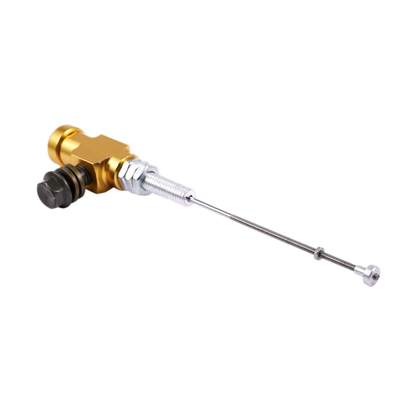 2 stk motorcykel hydraulisk kobling hovedcylinderstangbremsepumpe  m10 x 1.25mm aluminium - guld & rød