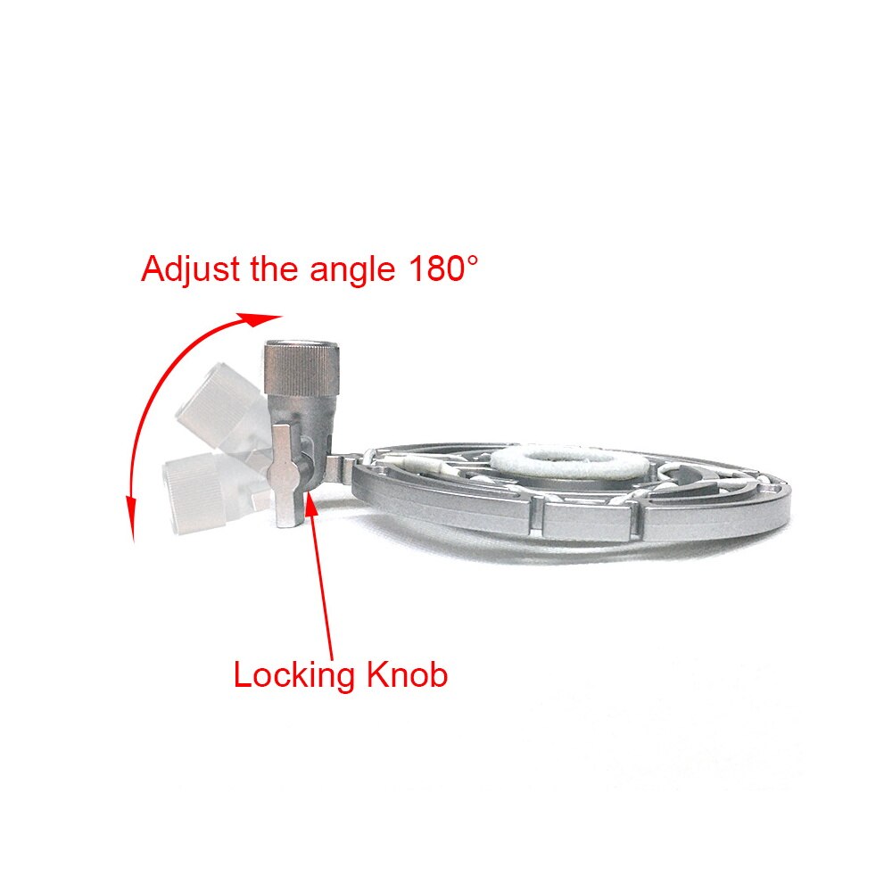Soporte de micrófono ligero y portátil, accesorio antivibración con rosca de 3/8 "a 5/8" para grabación de estudio,