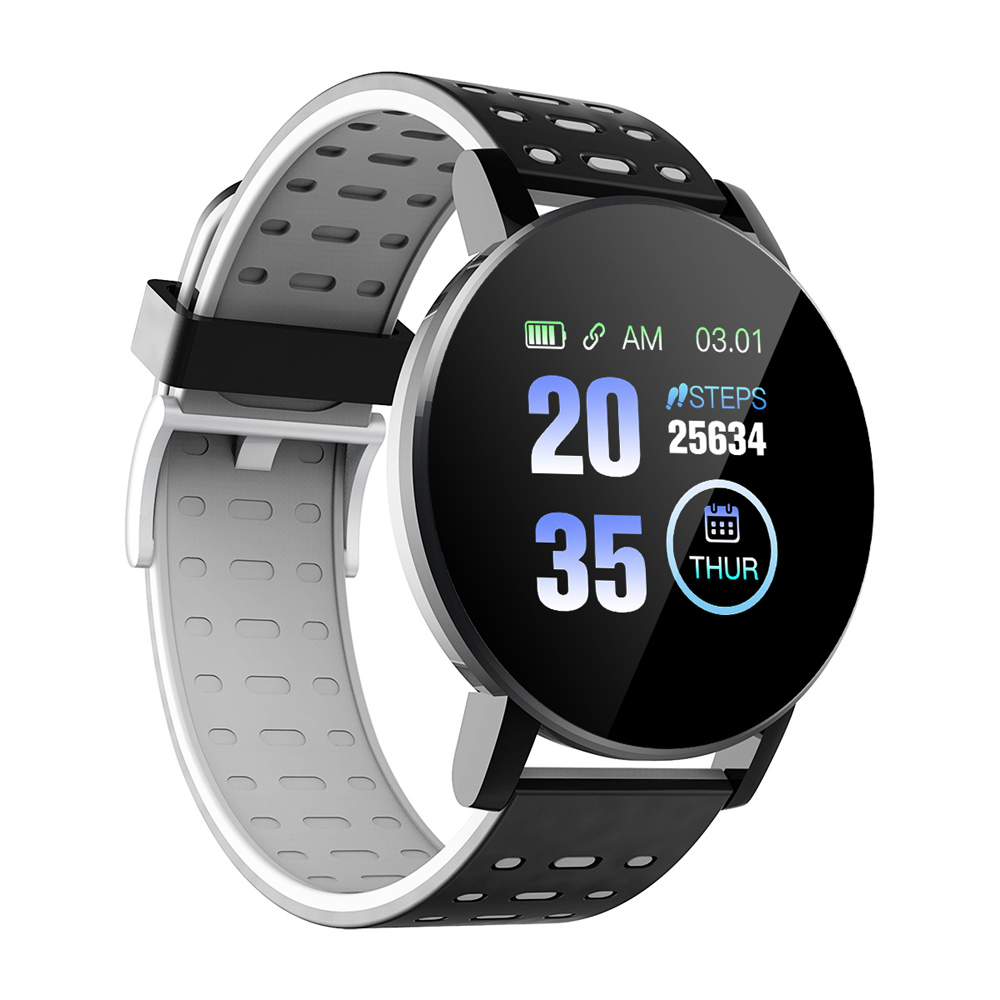nouvelle montre intelligente mesure de pression ronde Bluetooth Smartwatch sport podomètre Fitness Tracker montres intelligentes étanche: Black gray