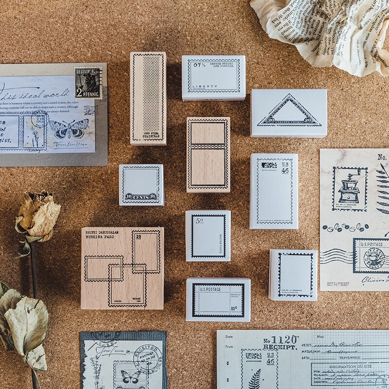 10PCS/LOT post office series stamp DIY wooden rubber stamps for scrapbooking stationery scrapbooking standard stamp
