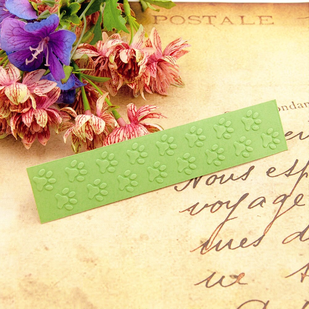 Manualidades con estampado de patas de plástico, 15x3cm, para hacer tarjetas, álbum de tarjeta de papel, decoración de boda, clip, carpetas en relieve