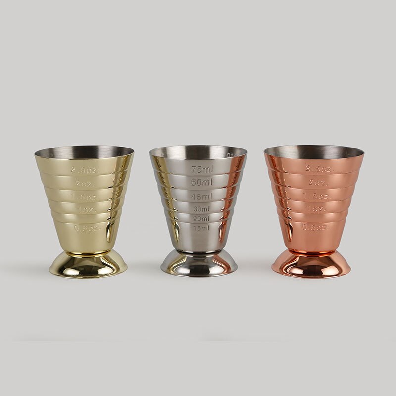 75ml magiska mätkopp 3 vågar rostfritt stål mätinstrument uns kopp jigger bar rose bartending verktyg 5 msk